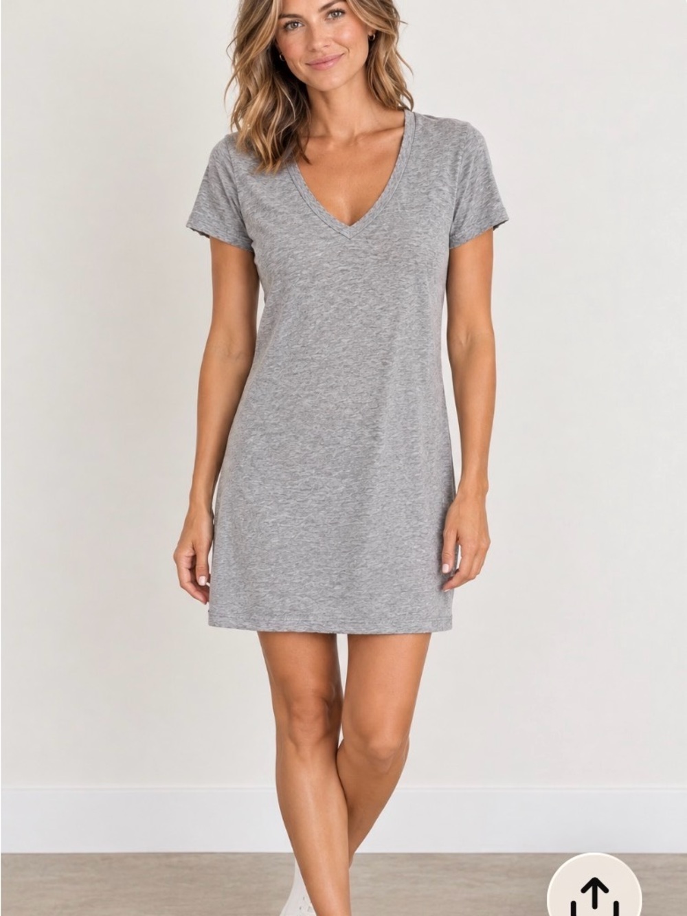 Madewell Heather Gray V-Neck Short Sleeve Tee